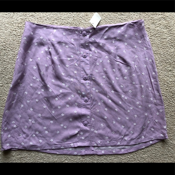 Aeropostale Lavender Purple Button Floral Skirt Button Down A Line Sz XS - Picture 1 of 7